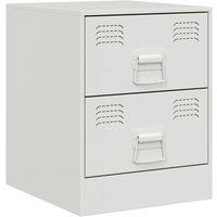 Berkfield Home Bedside Cabinet White 34.5x39x44 cm Steel