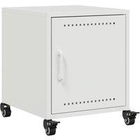 Berkfield Home Bedside Cabinet White 36x39x43.5 cm Steel