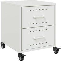 Berkfield Home Bedside Cabinet White 36x39x43.5 cm Steel