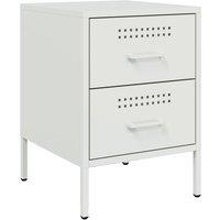 Berkfield Home Bedside Cabinet White 36x39x50.5 cm Steel