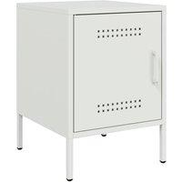 Berkfield Home Bedside Cabinet White 36x39x50.5 cm Steel