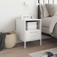 Berkfield Home Bedside Cabinet White 36x39x50.5 cm Steel