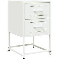 Berkfield Home Bedside Cabinet White 36x39x60.5 cm Steel