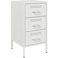 Berkfield Home Bedside Cabinet White 36x39x68 cm Steel | Size: 36 x 39 x 68 cm