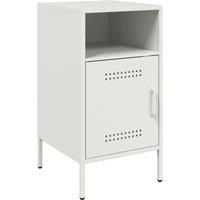 Berkfield Home Bedside Cabinet White 36x39x68 cm Steel | Size: 36 x 39 x 68 cm