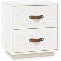 Berkfield Home Bedside Cabinet White 40x34x45 cm Solid Wood Pine | Size: 40 x 34 x 45 cm