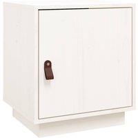 Berkfield Home Bedside Cabinet White 40x34x45 cm Solid Wood Pine | Size: 40 x 34 x 45 cm