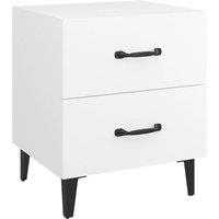 Berkfield Home Bedside Cabinet White 40x35x47.5 cm