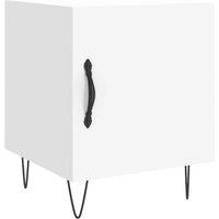 Berkfield Home Bedside Cabinet White 40x40x50 cm Engineered Wood | Size: 40 x 40 x 50 cm