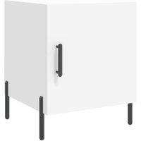 Berkfield Home Bedside Cabinet White 40x40x50 cm Engineered Wood | Size: 40 x 40 x 50 cm