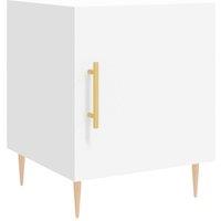 Berkfield Home Bedside Cabinet White 40x40x50 cm Engineered Wood | Size: 40 x 40 x 50 cm