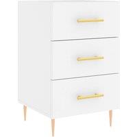 Berkfield Home Bedside Cabinet White 40x40x66 cm Engineered Wood | Size: 40 x 40 x 66 cm