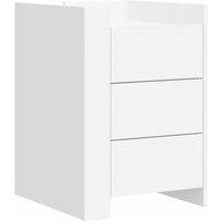 Berkfield Home Bedside Cabinet White 45x50x65 cm Engineered Wood | Size: 45 x 50 x 65 cm