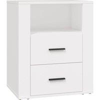 Berkfield Home Bedside Cabinet White 50x36x60 cm Engineered Wood | Size: 50 x 36 x 60 cm
