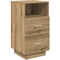 Berkfield Home Bedside Cabinet with 2 Drawers Artisan Oak 36x36x68 cm in Brown | Size: 36 x 36 x 68 cm