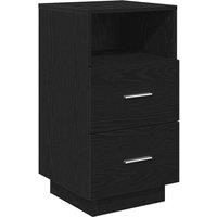 Berkfield Home Bedside Cabinet with 2 Drawers Black 36x36x68 cm | Size: 36 x 36 x 68 cm