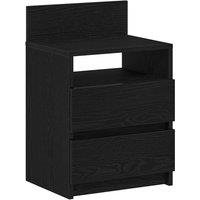 Berkfield Home Bedside Cabinet with 2 Drawers Black 40x33x60 cm | Size: 40 x 33 x 60 cm