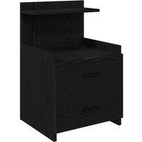 Berkfield Home Bedside Cabinet with 2 Drawers Black 40x36.5x62 cm