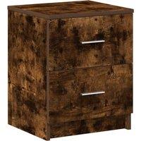Berkfield Home Bedside Cabinet with 2 Drawers Smoked Oak 40x36x50 cm in Brown | Size: 40 x 36 x 50 cm