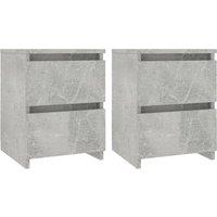 Berkfield Home Bedside Cabinets 2 pcs Concrete Grey 30x30x40 cm Engineered Wood | Size: 30 x 30 x 40 cm