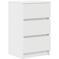Berkfield Home Bedside Cabinet with 3 Drawers White 39x35x65 cm | Size: 39 x 35 x 65 cm