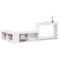 Berkfield Home Bedside Cabinet with Desk White 232x122x75 cm Solid Wood Pine | Size: 232 x 122 x 75 cm