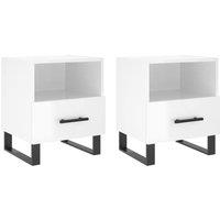 Berkfield Home Bedside Cabinets 2 pcs High Gloss White 40x35x47.5 cm Engineered Wood