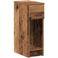 Berkfield Home Bedside Cabinet with Drawer Old Wood 20x36x60 cm in Brown | Size: 20 x 36 x 60 cm