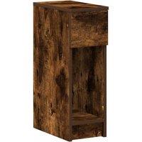 Berkfield Home Bedside Cabinet with Drawer Smoked Oak 20x36x60 cm in Brown | Size: 20 x 36 x 60 cm
