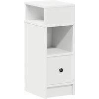 Berkfield Home Bedside Cabinet with Drawer White 25x31x66 cm | Size: 25 x 31 x 66 cm