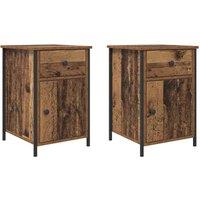 Berkfield Home Bedside Cabinets 2 pcs Old Wood 40x42x60 cm Engineered Wood in Brown | Size: 40 x 42 x 60 cm