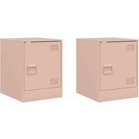 Berkfield Home Bedside Cabinets 2 pcs Pink 34.5x39x44 cm Steel
