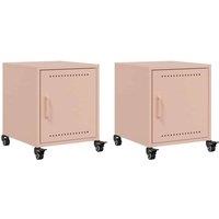 Berkfield Home Bedside Cabinets 2 pcs Pink 36x39x43.5 cm Steel