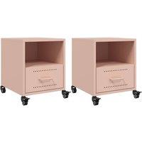 Berkfield Home Bedside Cabinets 2 pcs Pink 36x39x43.5 cm Steel