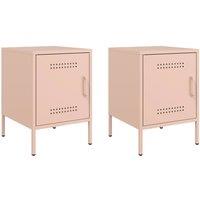 Berkfield Home Bedside Cabinets 2 pcs Pink 36x39x50.5 cm Steel