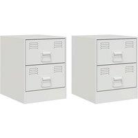 Berkfield Home Bedside Cabinets 2 pcs White 34.5x39x44 cm Steel