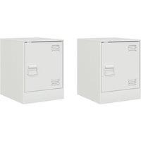 Berkfield Home Bedside Cabinets 2 pcs White 34.5x39x44 cm Steel