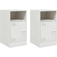 Berkfield Home Bedside Cabinets 2 pcs White 34.5x39x62 cm Steel
