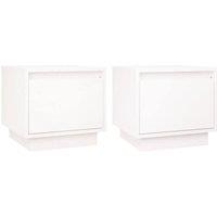 Berkfield Home Bedside Cabinets 2 pcs White 35x34x32 cm Solid Wood Pine | Size: 35 x 34 x 32 cm