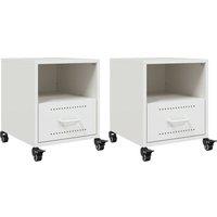 Berkfield Home Bedside Cabinets 2 pcs White 36x39x43.5 cm Steel