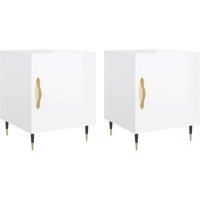 Berkfield Home Bedside Cabinets 2 pcs High Gloss White 40x40x50 cm Engineered Wood | Size: 40 x 40 x 50 cm