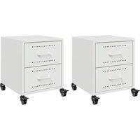 Berkfield Home Bedside Cabinets 2 pcs White 36x39x43.5 cm Steel