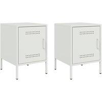 Berkfield Home Bedside Cabinets 2 pcs White 36x39x50.5 cm Steel