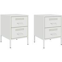 Berkfield Home Bedside Cabinets 2 pcs White 36x39x50.5 cm Steel