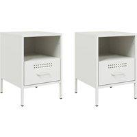 Berkfield Home Bedside Cabinets 2 pcs White 36x39x50.5 cm Steel