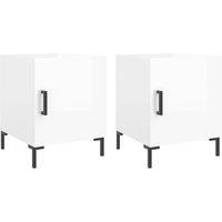 Berkfield Home Bedside Cabinets 2 pcs High Gloss White 40x40x50 cm Engineered Wood | Size: 40 x 40 x 50 cm