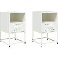 Berkfield Home Bedside Cabinets 2 pcs White 36x39x60.5 cm Steel
