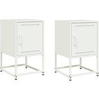 Berkfield Home Bedside Cabinets 2 pcs White 36x39x60.5 cm Steel