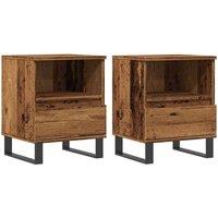 Berkfield Home Bedside Cabinets 2 pcs Old Wood 40x35x50 cm Engineered Wood in Brown | Size: 40 x 35 x 50 cm