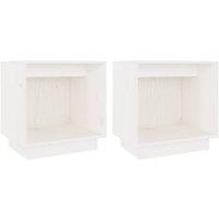 Berkfield Home Bedside Cabinets 2 pcs White 40x30x40 cm Solid Wood Pine | Size: 40 x 30 x 40 cm